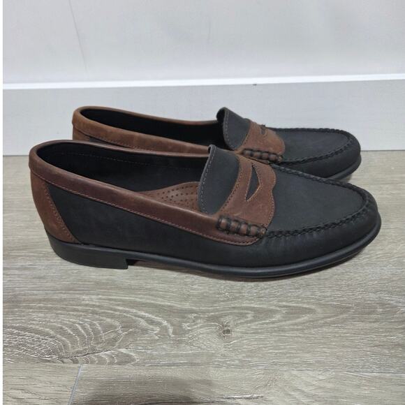 G.H. Bass Weejuns Carl Leather Black & Brown Slip on Loafers Size 10D main image 8